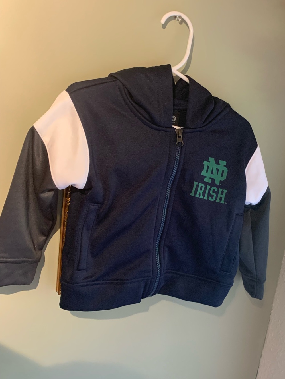 Notre Dame Fighting Irish Navy  Kids Zip-Up Hoodie